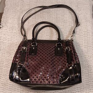 Charming Charlie textured color block 3 way handbag, shoulder bag, crossbody